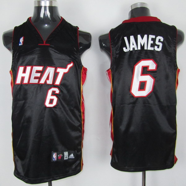 NBA Miami Heat 6 LeBron James Authentic Black Jersey